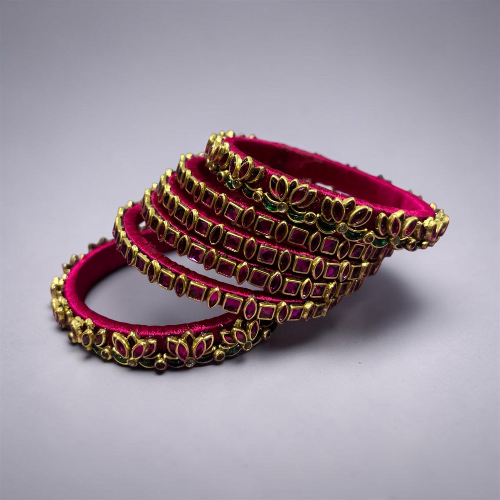 kundan bangles bridal wedding pink