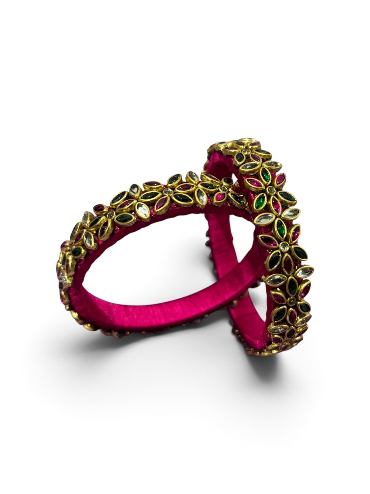bridal set kundan bangles pink