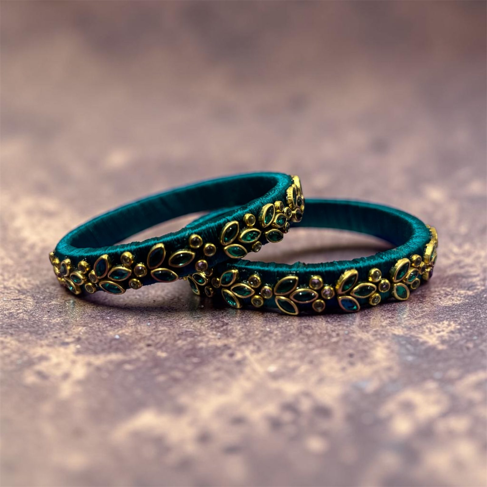 green kundan bangle