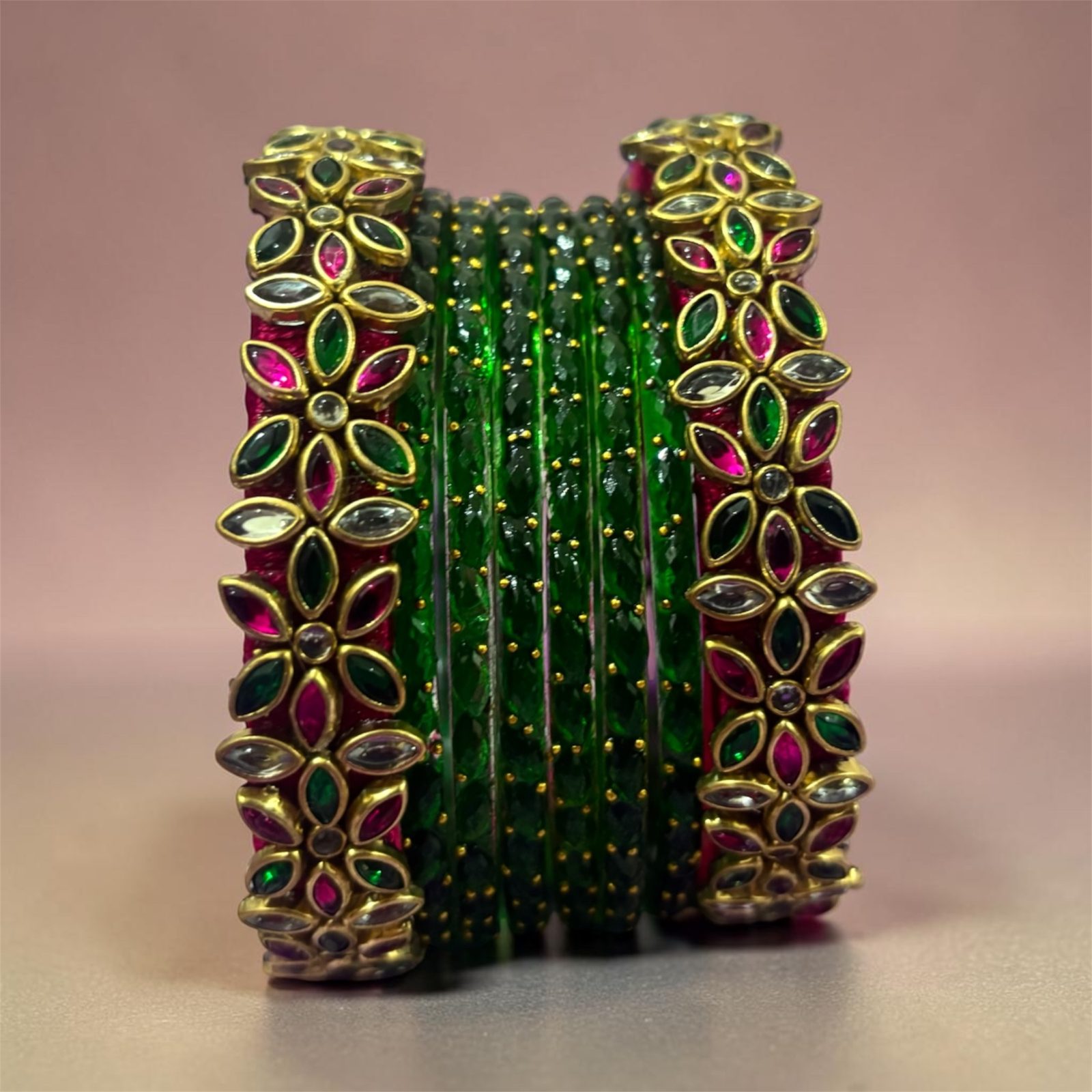 kundan bangles lotus